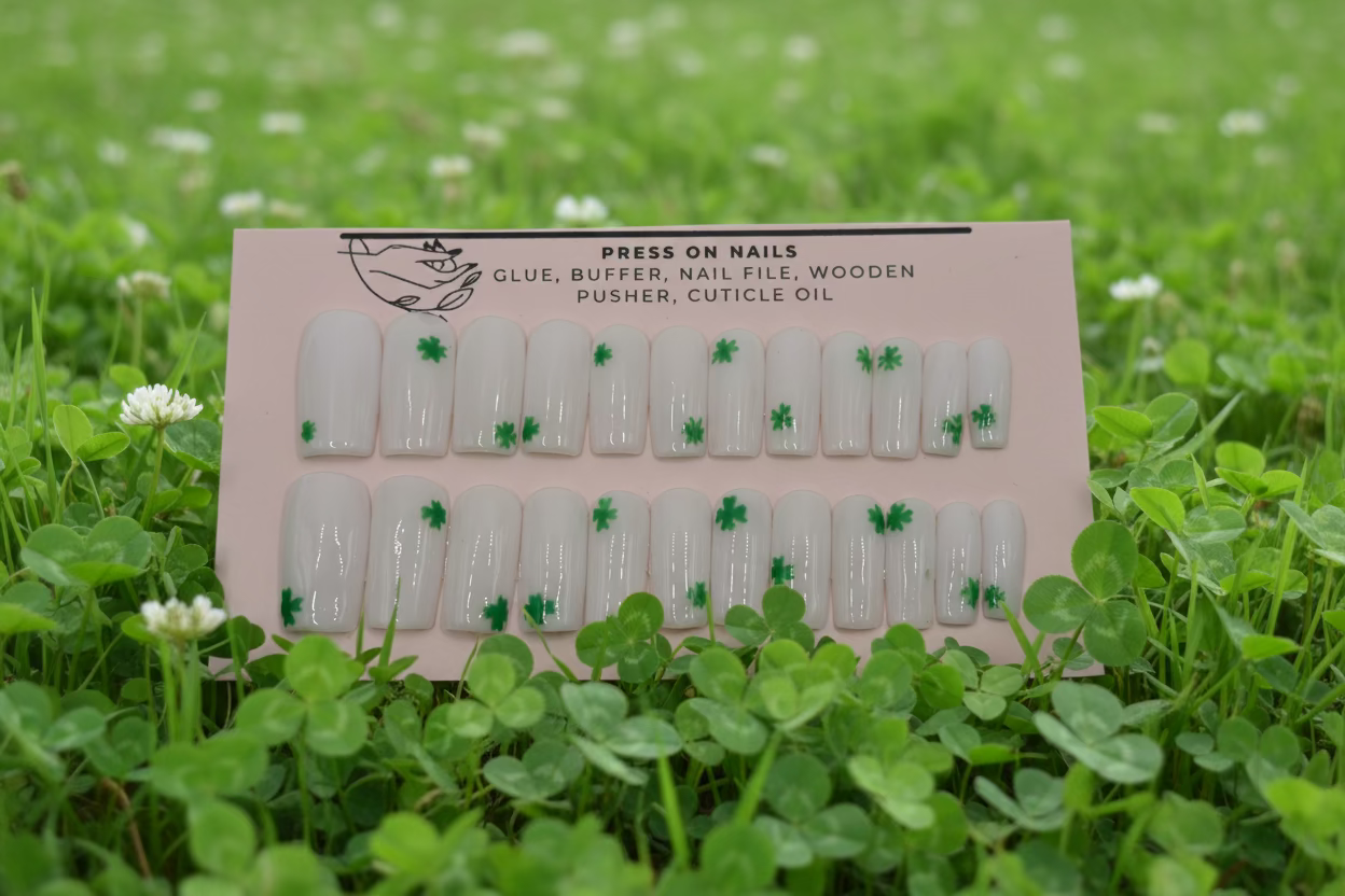 St. Patrick’s Day Clover Press-On Nails
