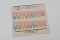 Card with press-on nails featuring gradient colors on a white background