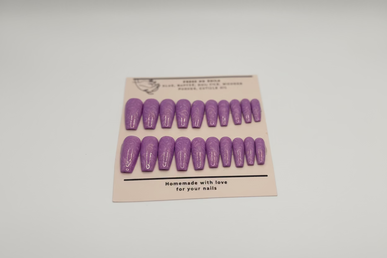 Purple Pearly Swirled Press-ons